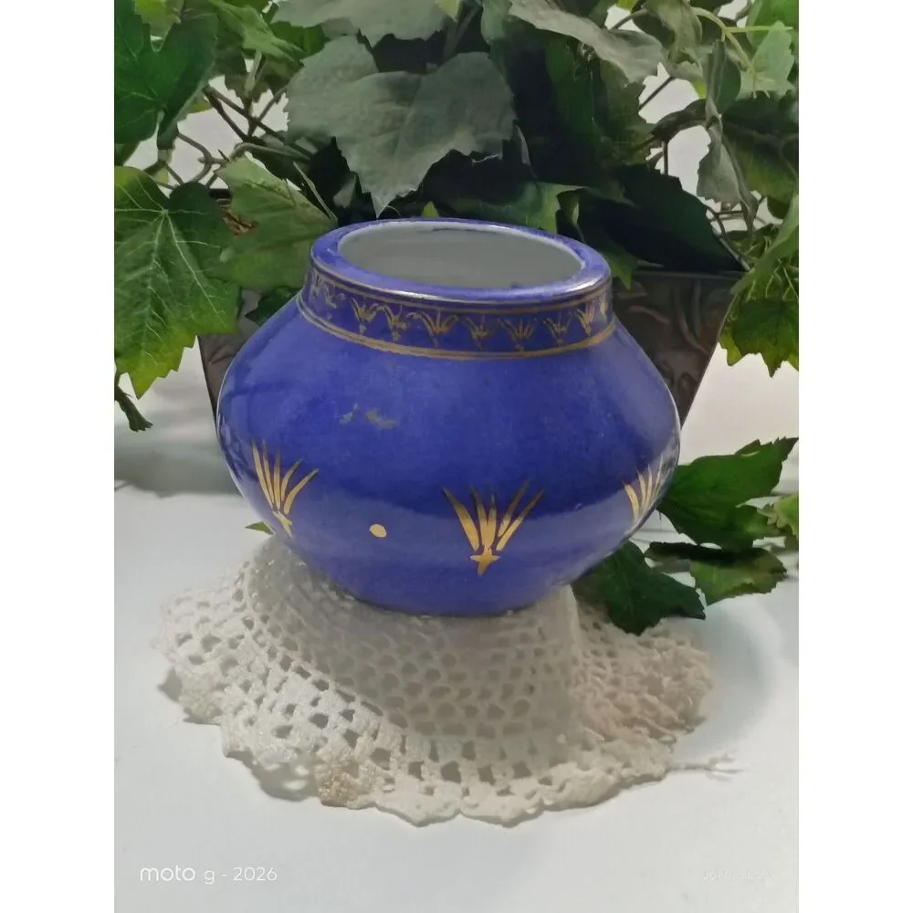 Ecco Nova Art Deco Deep Blue Gold Accents and Decor Medieval Monarch ~ Vintage~